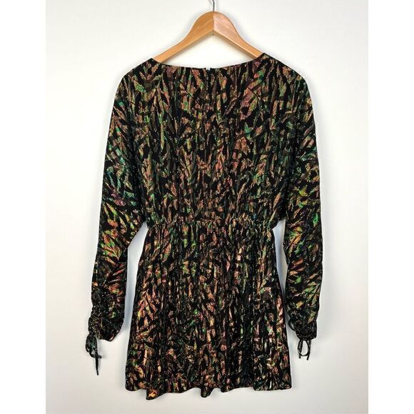 NWT House of Harlow 1960 x REVOLVE Clark Dress Metallic Black Mini size L - Picture 4 of 14